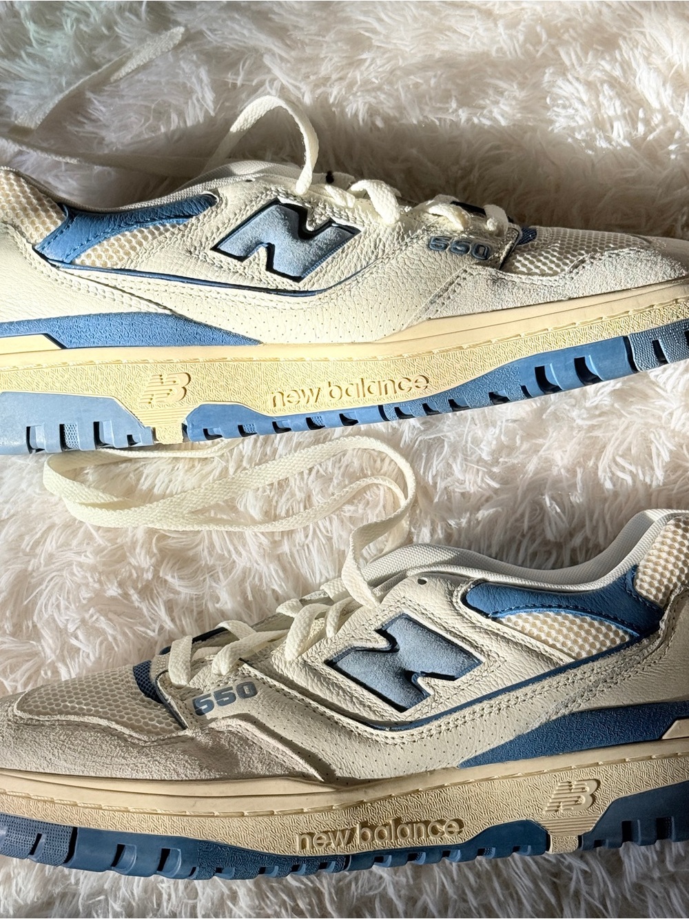 Brand new New Balance 550 men’s sneakers in sea salt blue agate, size US 9.5